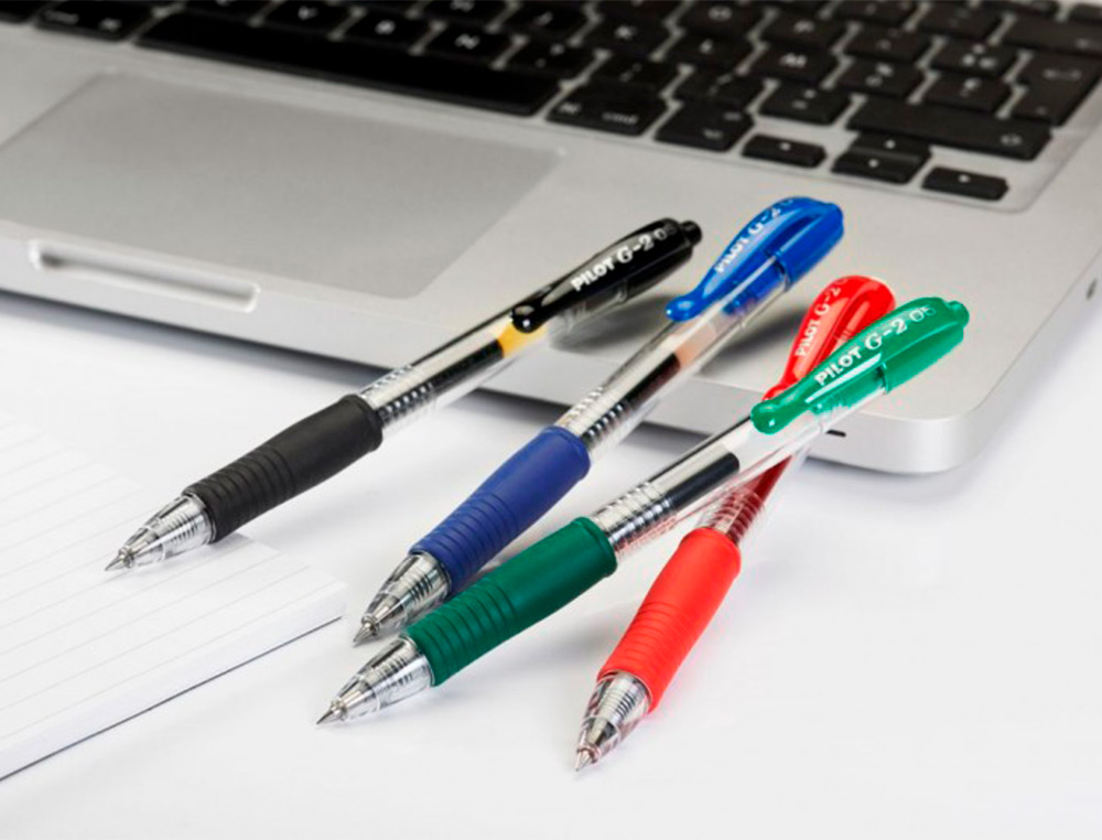 BOLIGRAFO PILOT G-2 AZUL TINTA GEL RETRACTIL SUJECION DE CAUCHO EN BLISTER