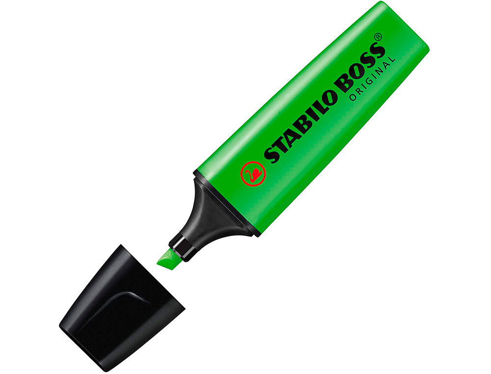 ROTULADOR STABILO BOSS FLUORESCENTE 70 VERDE ESTUCHE DE 4 UNIDADES