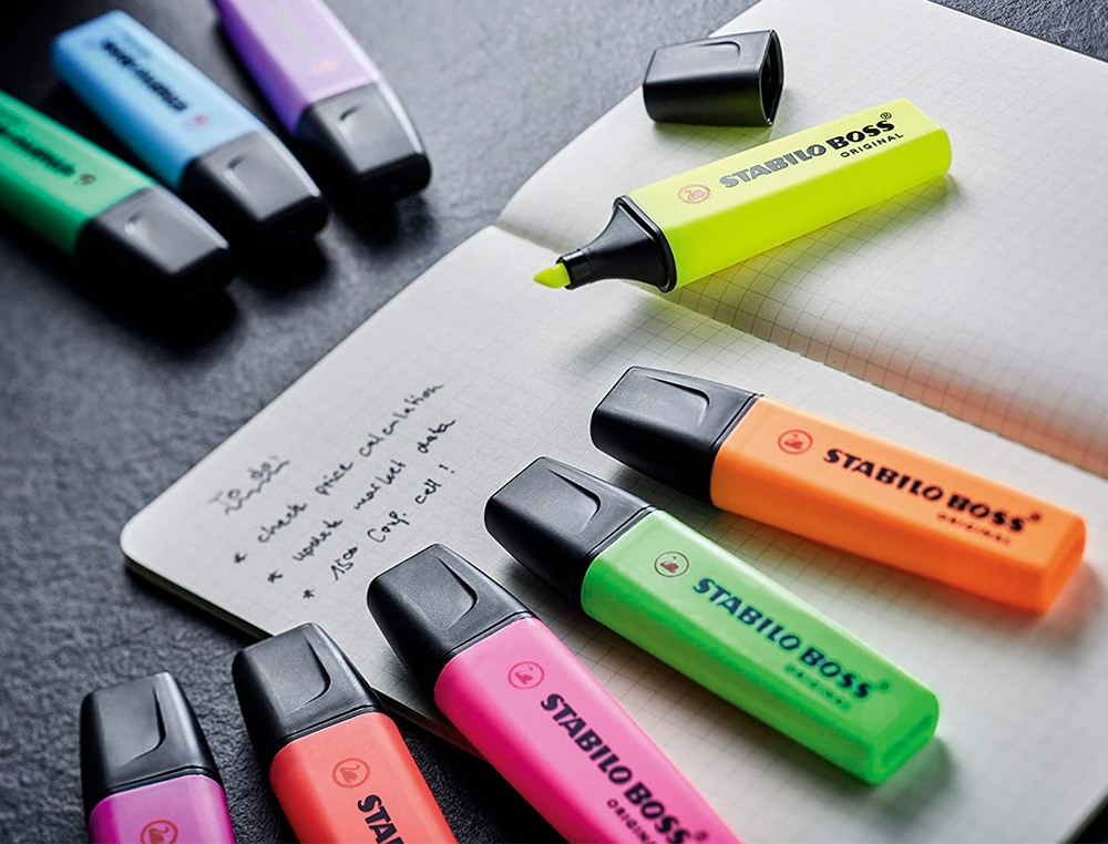 ROTULADOR STABILO BOSS FLUORESCENTE 70 VERDE ESTUCHE DE 4 UNIDADES