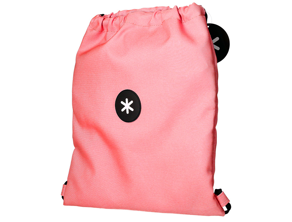 MOCHILA SACO PLANO ANTARTIK BOLSILLO INTERIOR CON CREMALLERA COLOR CORAL 350X400 MM