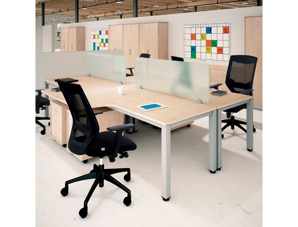 MESA DE OFICINA ROCADA EXECUTIVE 2000AD04 ALUMINIO/BLANCO 120X60 CM