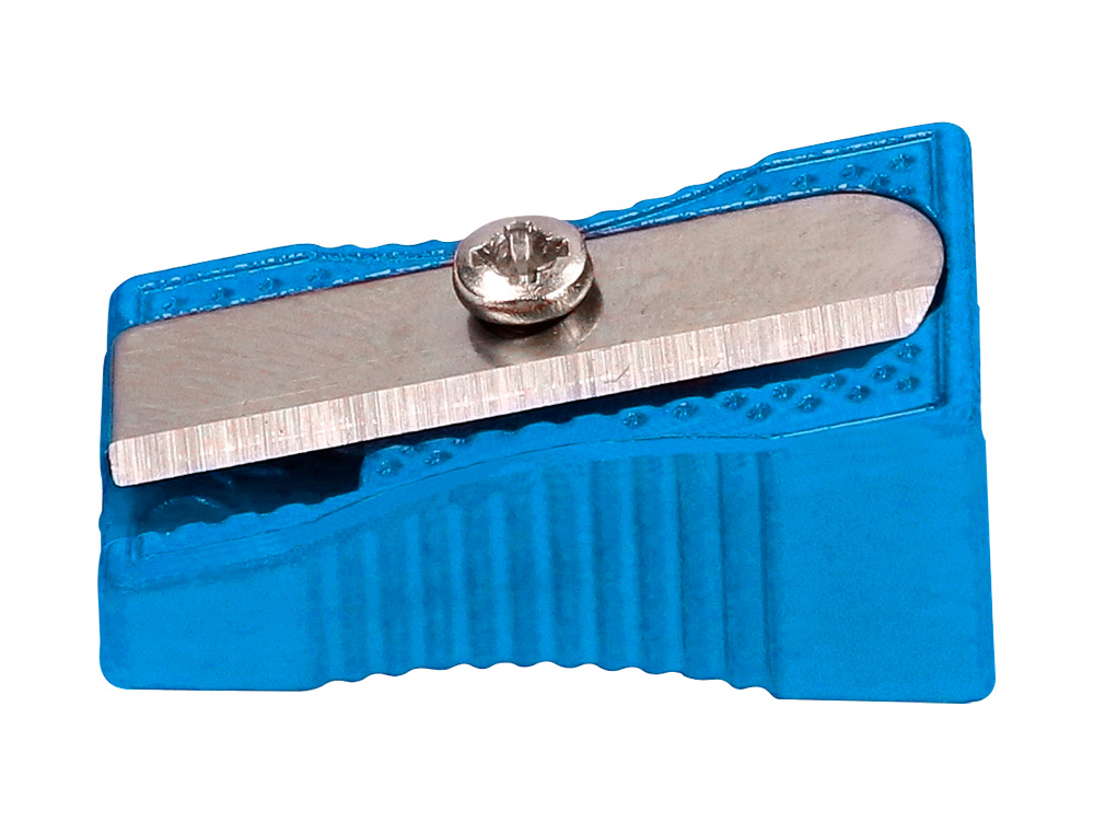 SACAPUNTAS LIDERPAPEL METALICO CUÑA 1 USO COLOR AZUL