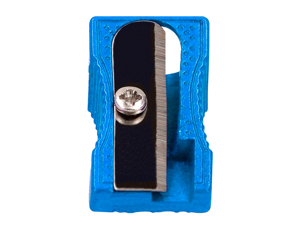 SACAPUNTAS LIDERPAPEL METALICO CUÑA 1 USO COLOR AZUL