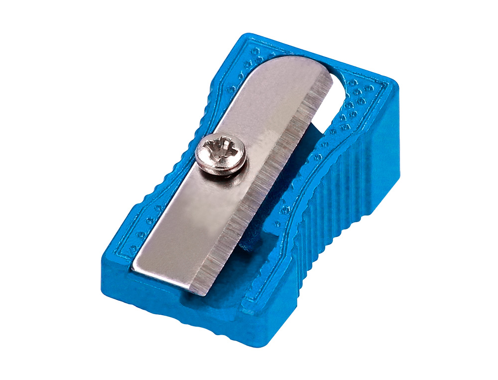 SACAPUNTAS LIDERPAPEL METALICO CUÑA 1 USO COLOR AZUL