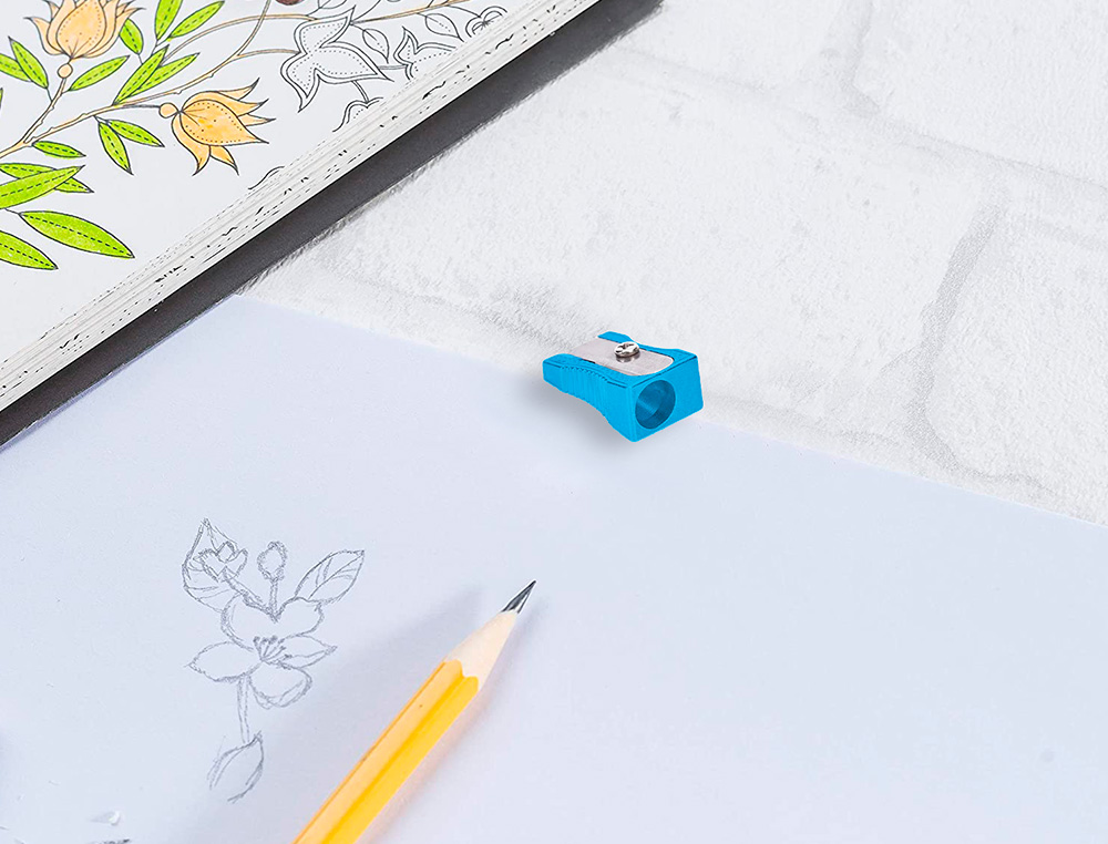 SACAPUNTAS LIDERPAPEL METALICO CUÑA 1 USO COLOR AZUL