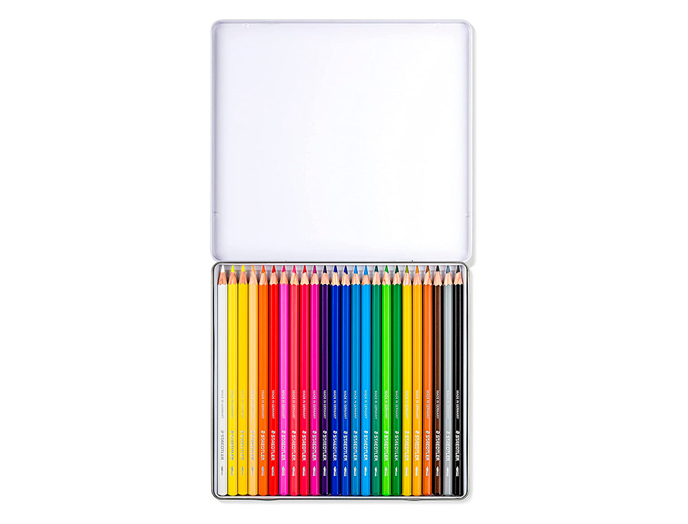 LAPICES DE COLORES STAEDTLER ACUARELABLES CAJA METAL DE 24 UNIDADES COLORES SURTIDOS