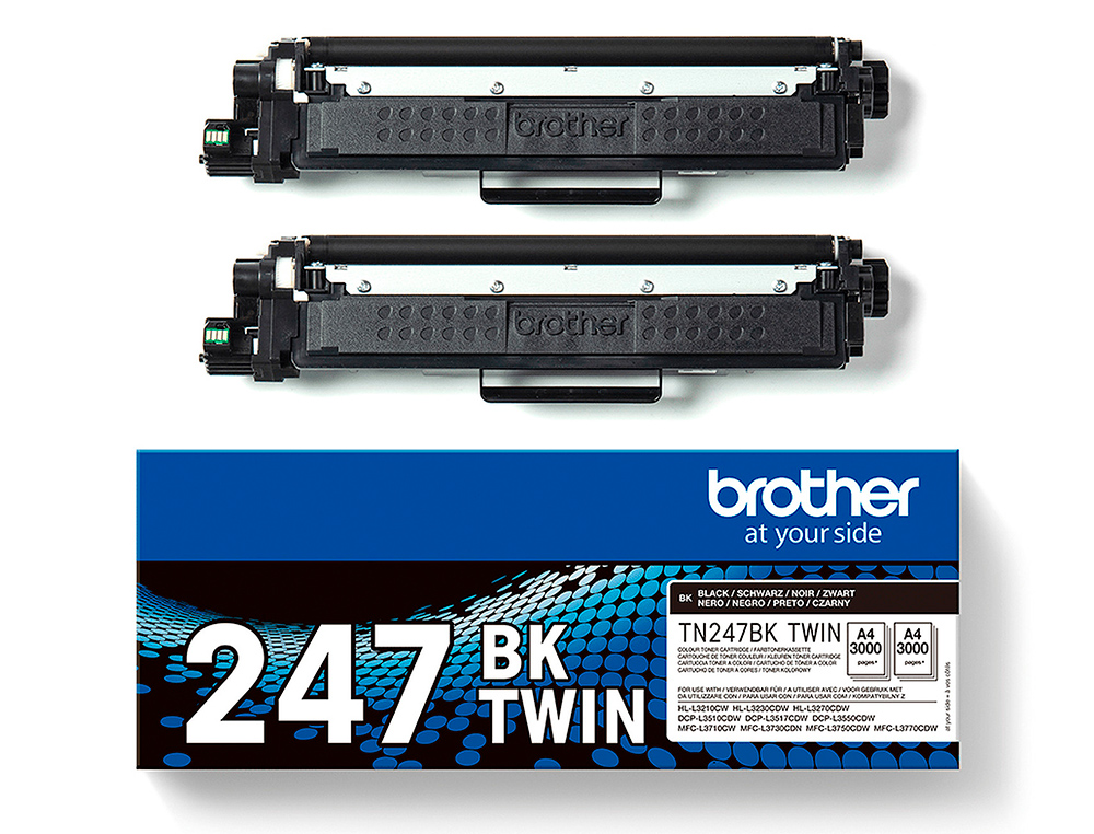 TONER BROTHER TN247BK DCP-L3510CDW / HL-L3270CDW / MFC-L3710CW NEGRO 3000 PAGINAS PACK 2 UNIDADES