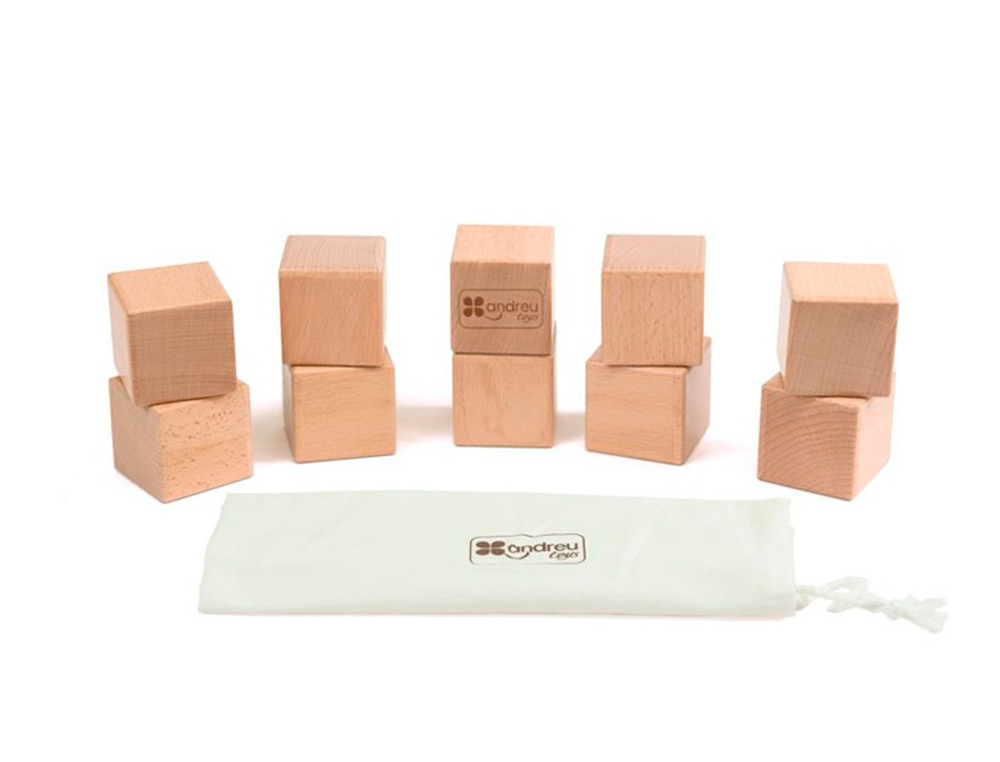 JUEGO DIDACTICO ANDREUTOYS 10 CUBOS SENSORIALES CON SONIDO MADERA