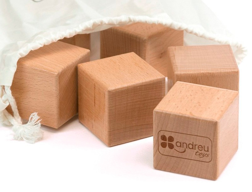 JUEGO DIDACTICO ANDREUTOYS 10 CUBOS SENSORIALES CON SONIDO MADERA