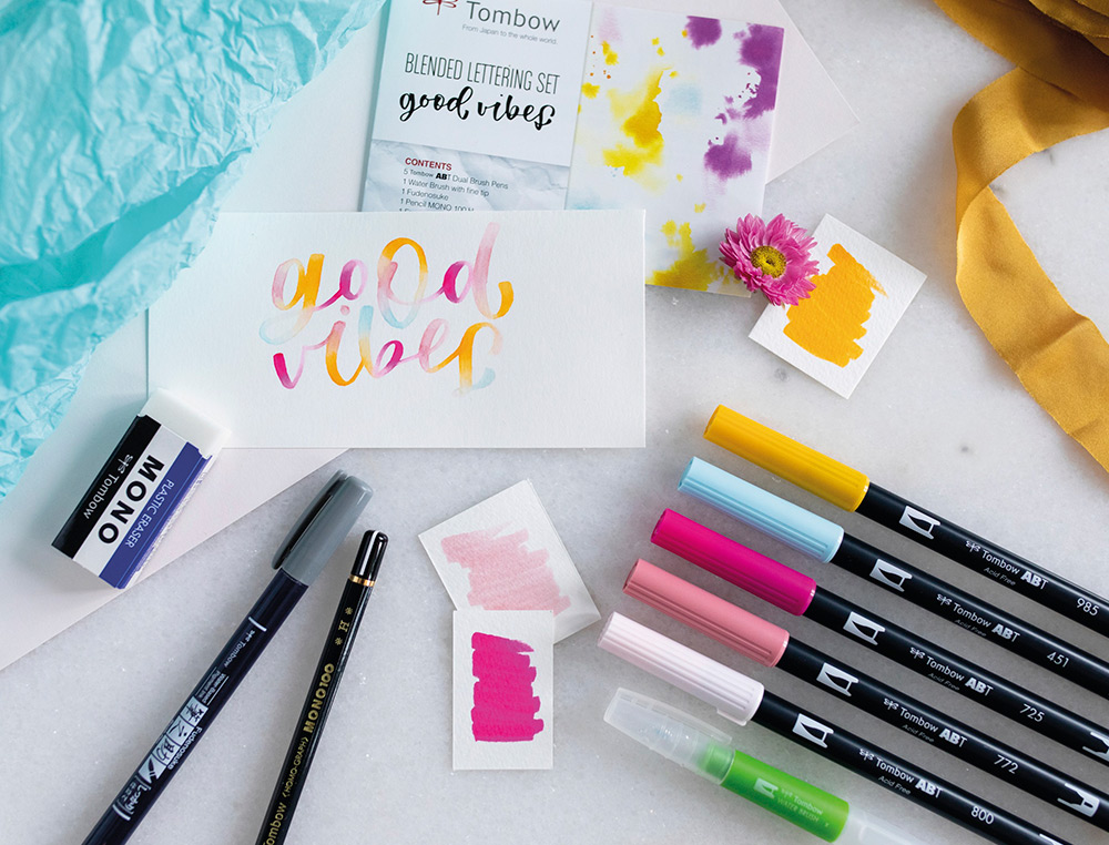 SET BLENDED LETTERING TOMBOW GOOD VIBES 9 PIEZAS