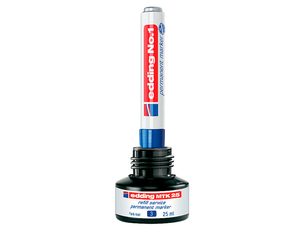 TINTA ROTULADOR EDDING MTK25 CON SISTEMA CAPILAR COLOR NEGRO BOTE 25 ML