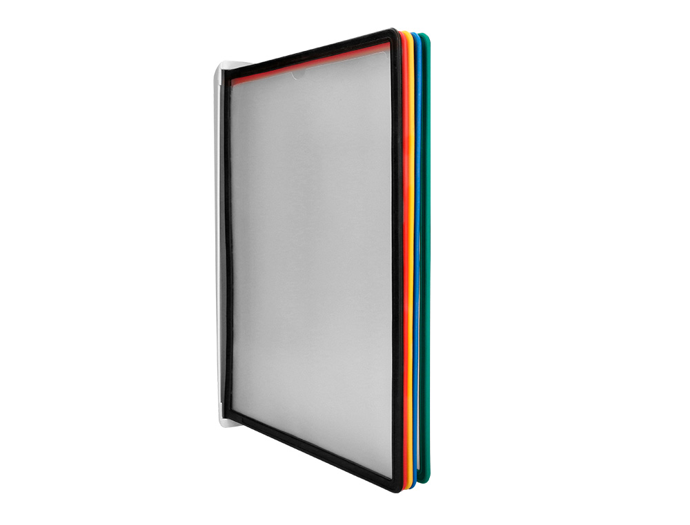 PORTACATALOGO DE PARED PLASTICO LIDERPAPEL CON 10 FUNDAS DIN A4 COLORES SURTIDOS