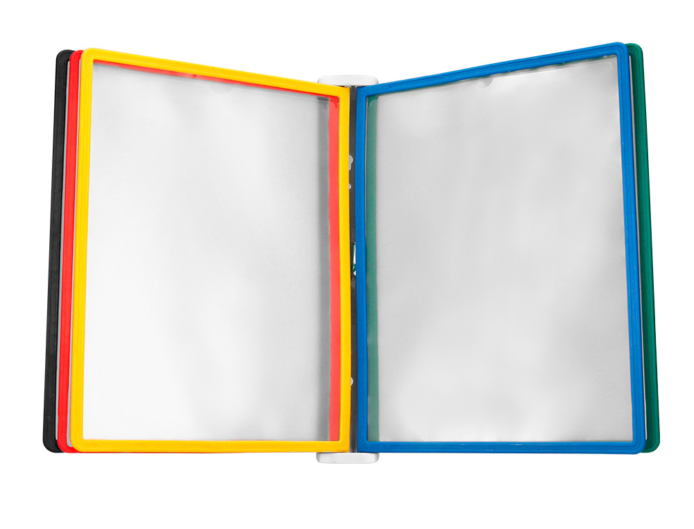 PORTACATALOGO DE PARED PLASTICO LIDERPAPEL CON 10 FUNDAS DIN A4 COLORES SURTIDOS