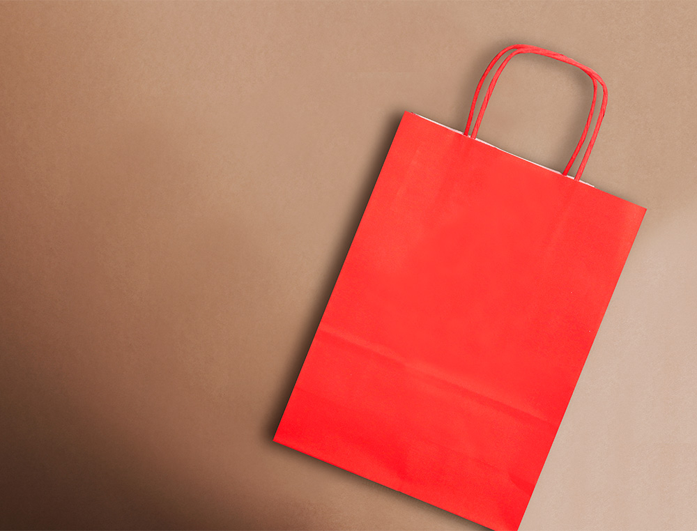 BOLSA PAPEL Q-CONNECT CELULOSA ROJO L CON ASA RETORCIDA 320X400X140 MM