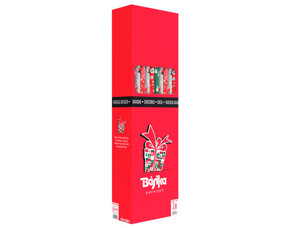 PAPEL DE REGALO BASIKA NAVIDAD ROLLO ANCHO 1 MT LONGITUD 3 M MODELOS SURTIDOS GRAMAJE 50 GR