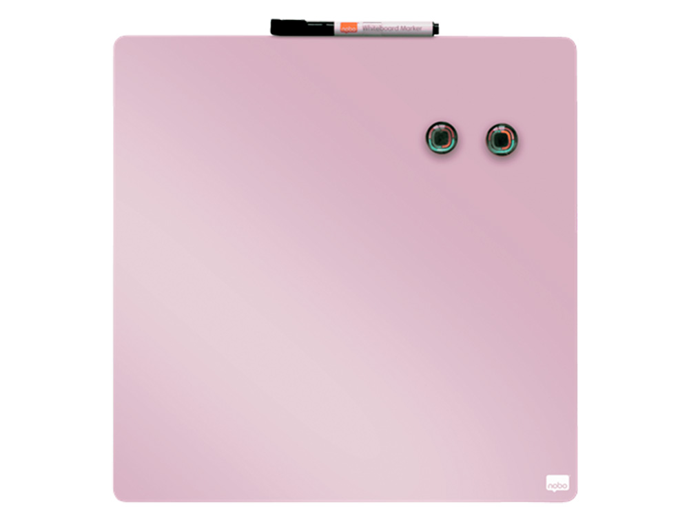 PIZARRA NOBO MAGNETICA PARA EL HOGAR COLOR ROSA 360X360 MM