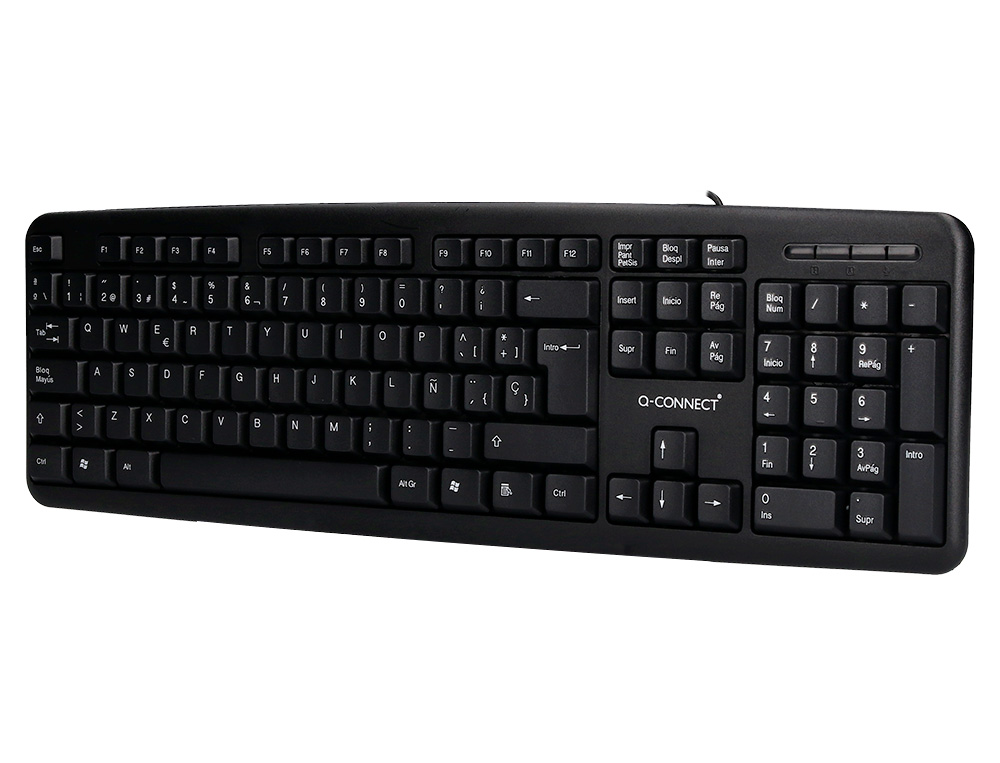 TECLADO Q-CONNECT CON CABLE 1,35 MT COLOR NEGRO