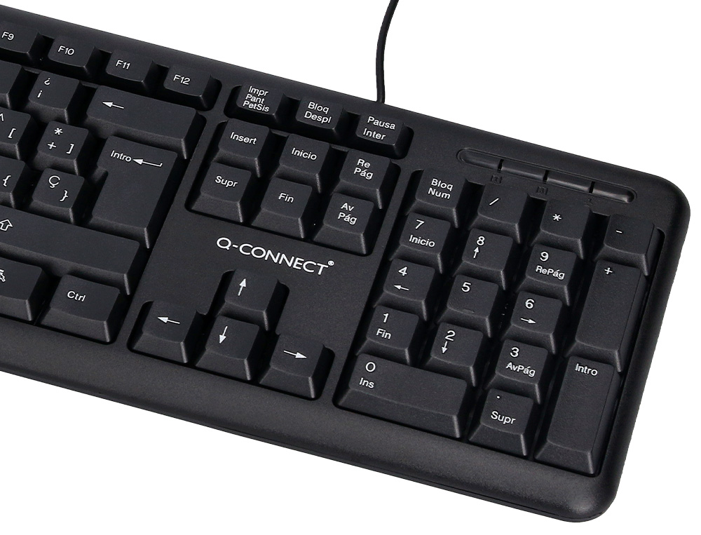 TECLADO Q-CONNECT CON CABLE 1,35 MT COLOR NEGRO