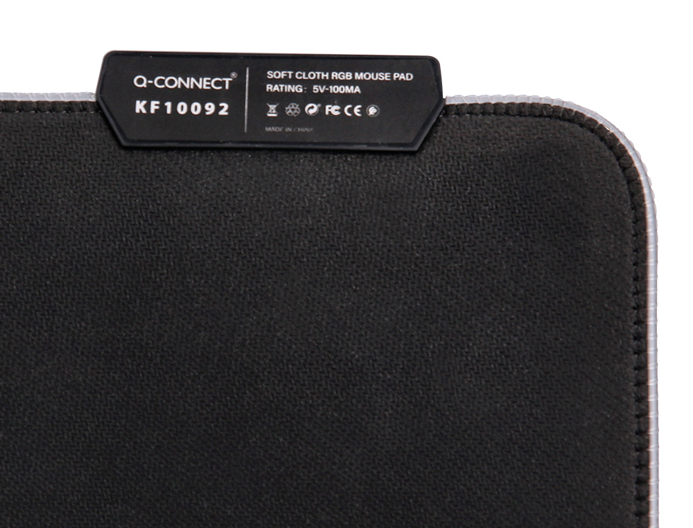 ALFOMBRILLA PARA RATON Q-CONNECT ILUMINACION LED CONEXION USB COLOR NEGRO 350X250X3 MM