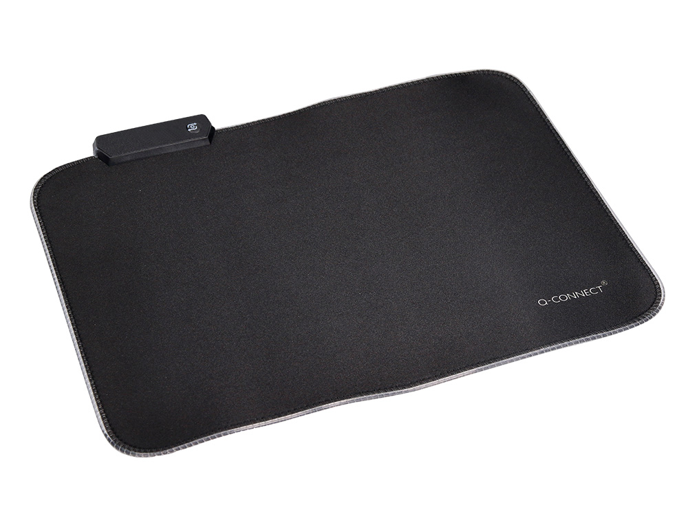 ALFOMBRILLA PARA RATON Q-CONNECT ILUMINACION LED CONEXION USB COLOR NEGRO 350X250X3 MM