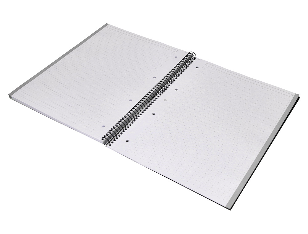 CUADERNO ESPIRAL A4 MICRO ANTARTIK DOTS TAPA FORRADA 80H 90 GR RAYADO PUNTOS 1 BANDA 4 TALADROS NEGRO