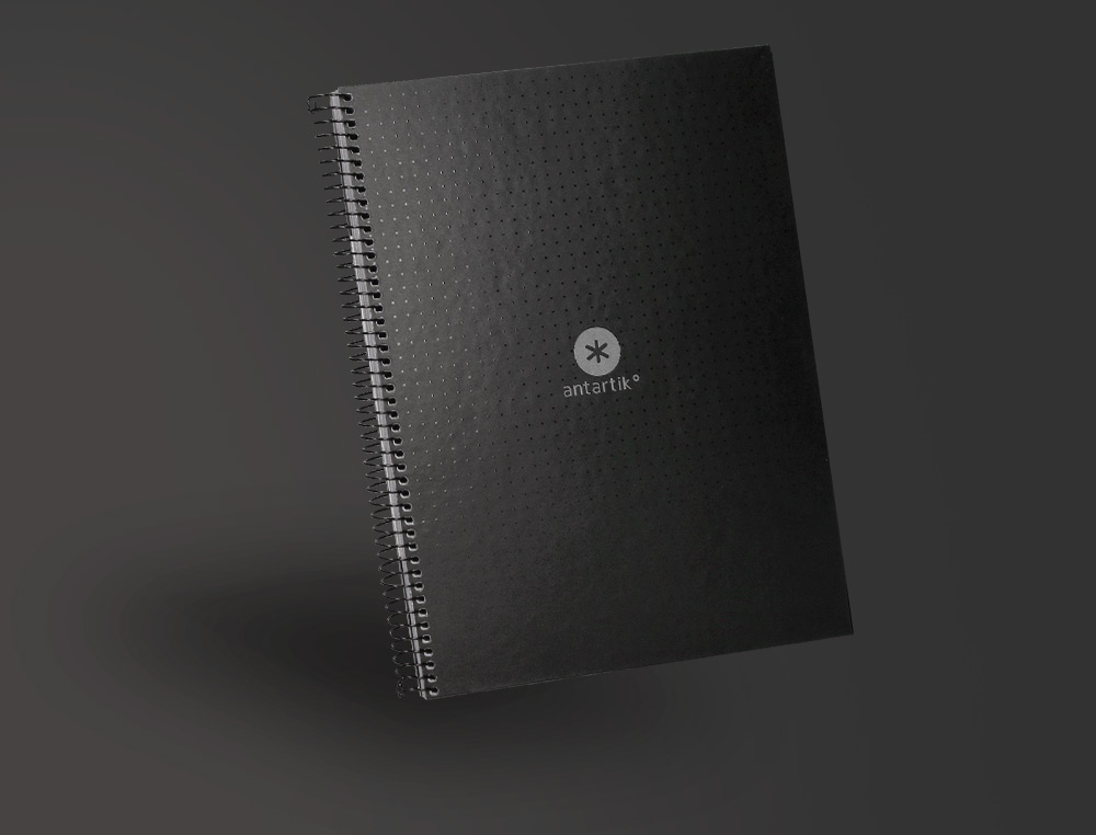CUADERNO ESPIRAL A4 MICRO ANTARTIK DOTS TAPA FORRADA 80H 90 GR RAYADO PUNTOS 1 BANDA 4 TALADROS NEGRO
