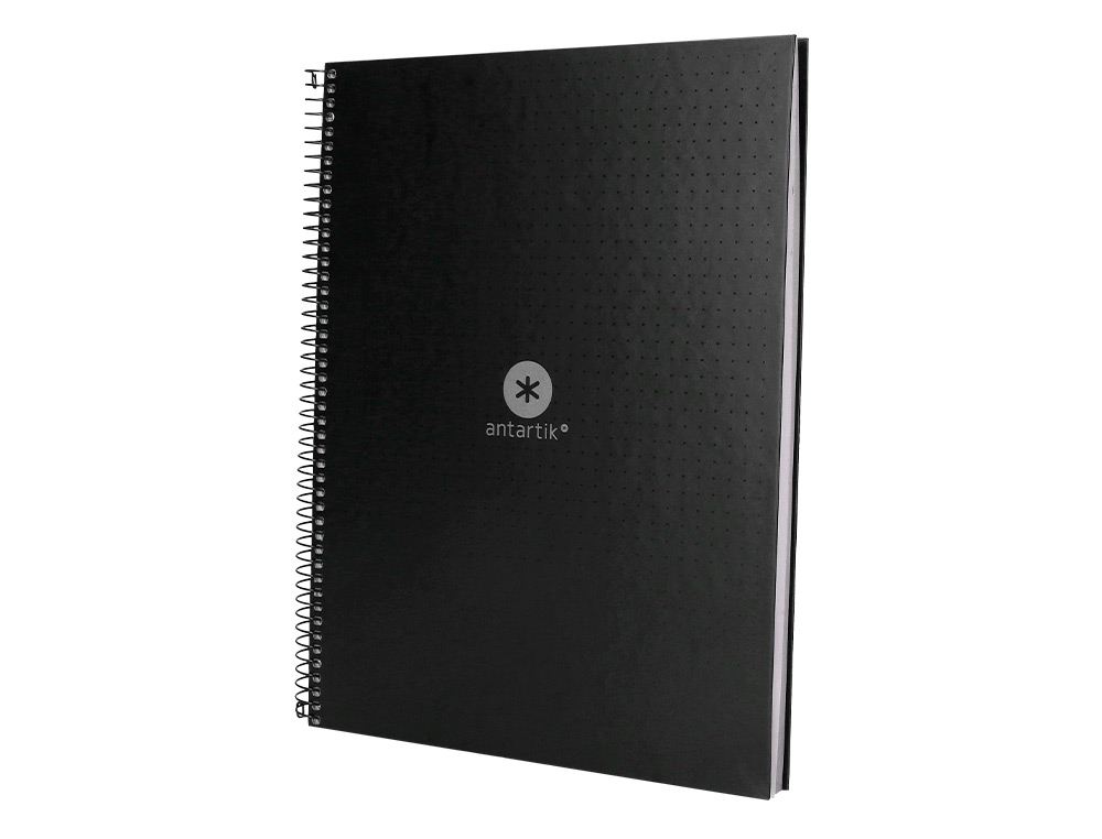 CUADERNO ESPIRAL A4 MICRO ANTARTIK DOTS TAPA FORRADA 80H 90 GR RAYADO PUNTOS 1 BANDA 4 TALADROS NEGRO