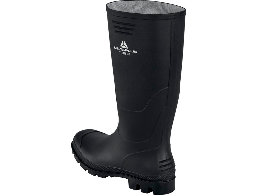 BOTAS DELTAPLUS DE SEGURIDAD STONE PVC NEGRO SUELA DE TACOS TALLA 45