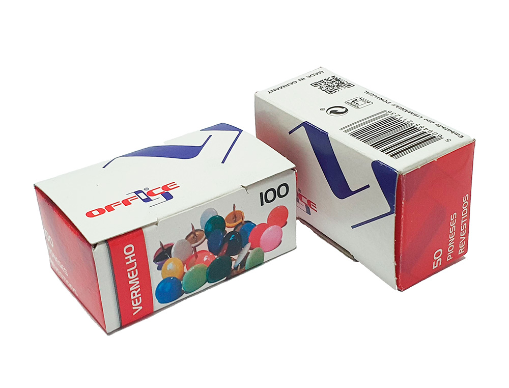 CHINCHETA LISMANIA OFFICE COLOR ROJO CAJA DE 100 UNIDADES