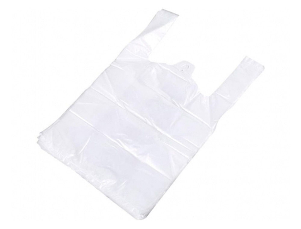 BOLSA CAMISETA RECICLADA 70% BLANCA 50 MC 35X50 CM APTA LEGISLACION DE BOLSAS 2021