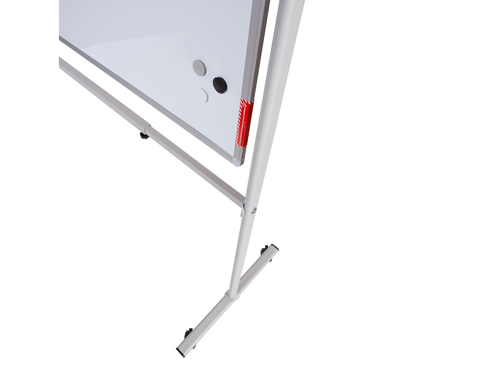 PIZARRA BLANCA ROCADA VOLTEABLE DOBLE CARA MAGNETICA ACERO LACADO 120X90 CM