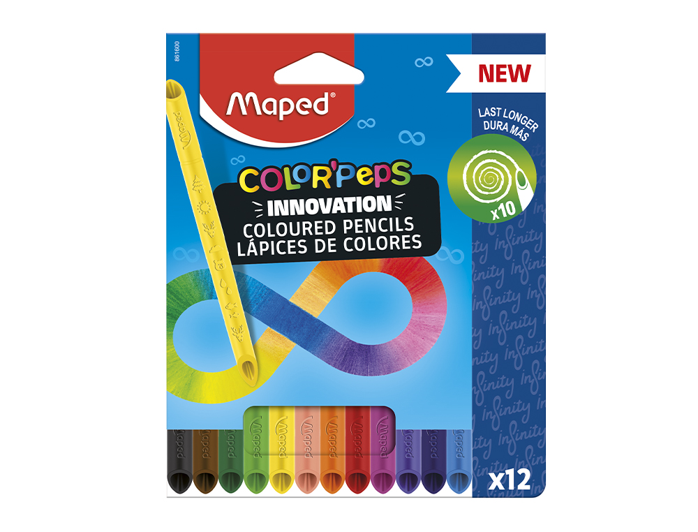 LAPICES DE COLORES MAPED COLOR PEPS INFINITY CAJA DE 12 COLORES SURTIDOS