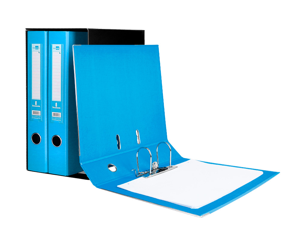 MODULO LIDERPAPEL 3 ARCHIVADORES FOLIO 2 ANILLAS MECANISMO DE PALANCA 52MM CELESTE