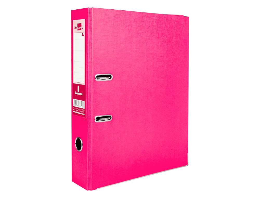MODULO LIDERPAPEL 3 ARCHIVADORES FOLIO 2 ANILLAS MECANISMO DE PALANCA 52MM ROSA