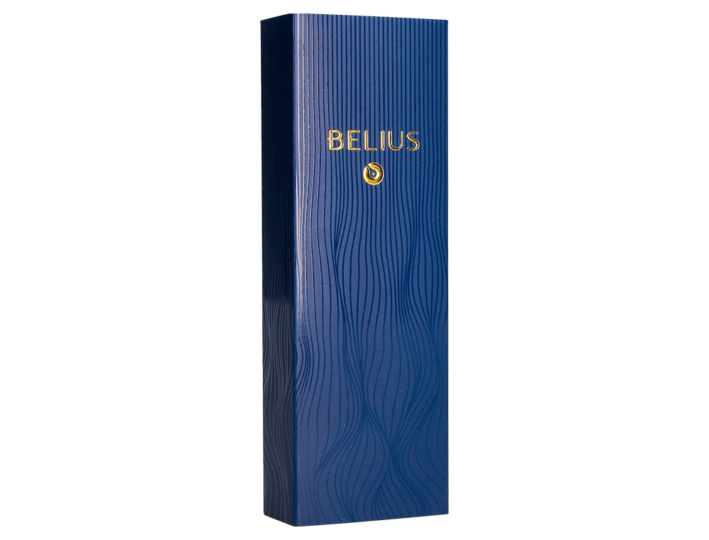 PLUMA BELIUS NEPTUNO ALUMINIO TEXTURA WAVY COLOR AZUL MARINO TINTA AZUL CAJA DE DISEO