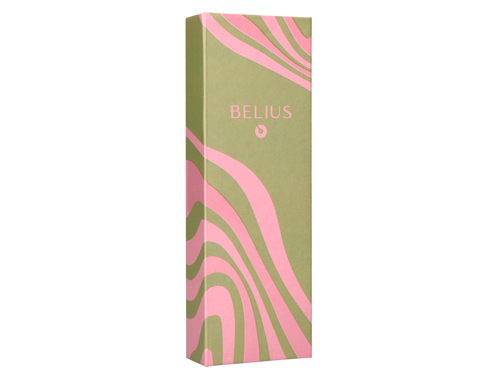 BOLIGRAFO BELIUS INK DREAMS ALUMINIO COLOR VERDE MATCHA Y ROSA PLATEADO FRASE INTERIOR TINTA AZUL CAJA DE DISEO