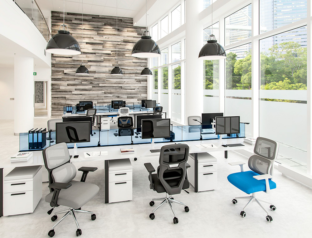 SILLA Q-CONNECT OFICINA LUCCA MALLA BASE METALICA ALT MAX 1090 ANC 700 PROF 650 RUEDAS PREMIUM COLOR NEGRO GRIS