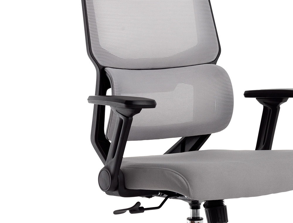 SILLA Q-CONNECT OFICINA LUCCA MALLA BASE METALICA ALT MAX 1090 ANC 700 PROF 650 RUEDAS PREMIUM COLOR NEGRO GRIS