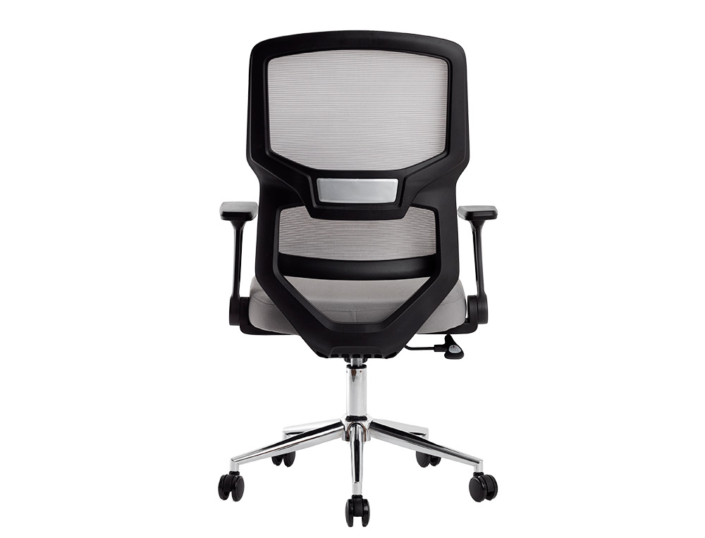 SILLA Q-CONNECT OFICINA LUCCA MALLA BASE METALICA ALT MAX 1090 ANC 700 PROF 650 RUEDAS PREMIUM COLOR NEGRO GRIS