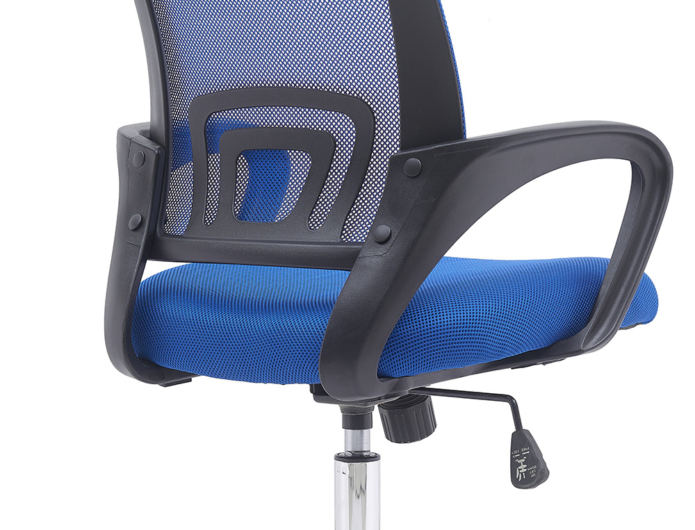 SILLA Q-CONNECT OFICINA SIENA MALLA BASE METALICA ALT MAX 1000 ANC 560 PROF 570 RUEDAS PREMIUM COLOR NEGRO AZUL