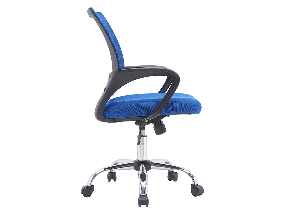 SILLA Q-CONNECT OFICINA SIENA MALLA BASE METALICA ALT MAX 1000 ANC 560 PROF 570 RUEDAS PREMIUM COLOR NEGRO AZUL