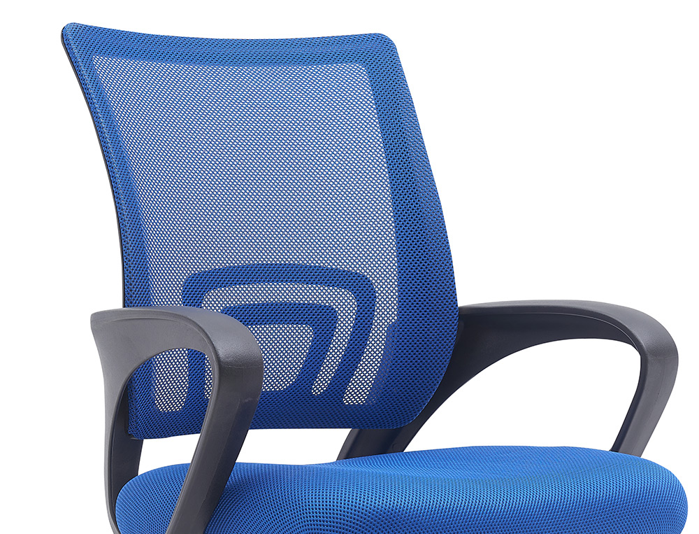 SILLA Q-CONNECT OFICINA SIENA MALLA BASE METALICA ALT MAX 1000 ANC 560 PROF 570 RUEDAS PREMIUM COLOR NEGRO AZUL