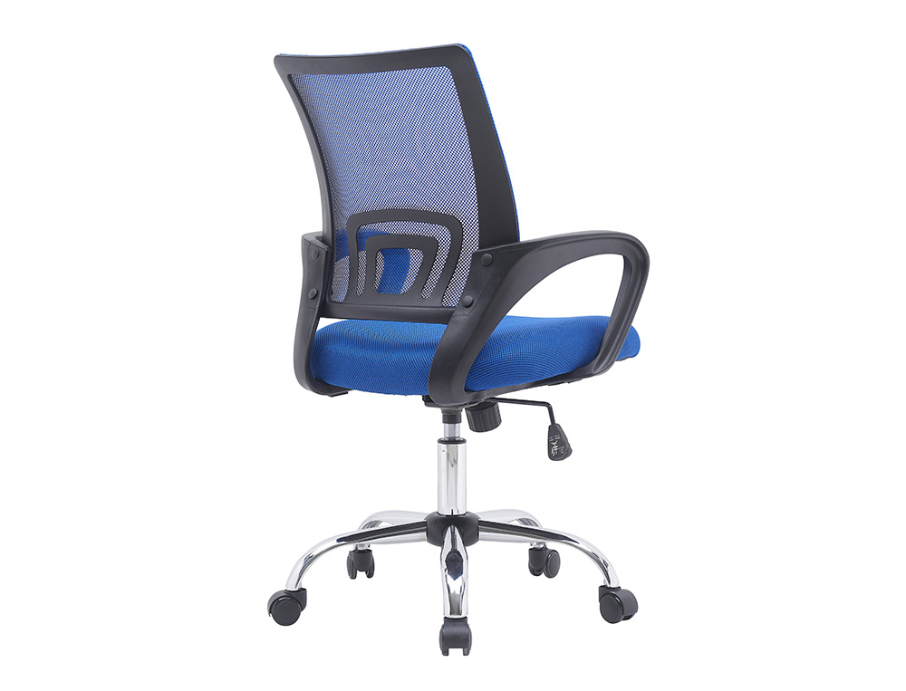 SILLA Q-CONNECT OFICINA SIENA MALLA BASE METALICA ALT MAX 1000 ANC 560 PROF 570 RUEDAS PREMIUM COLOR NEGRO AZUL
