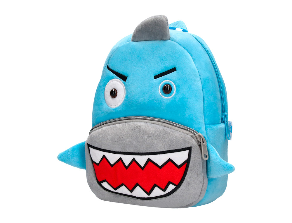 MOCHILA PREESCOLAR LIDERPAPEL PELUCHE INFANTIL TIBURON 260X100X240 MM