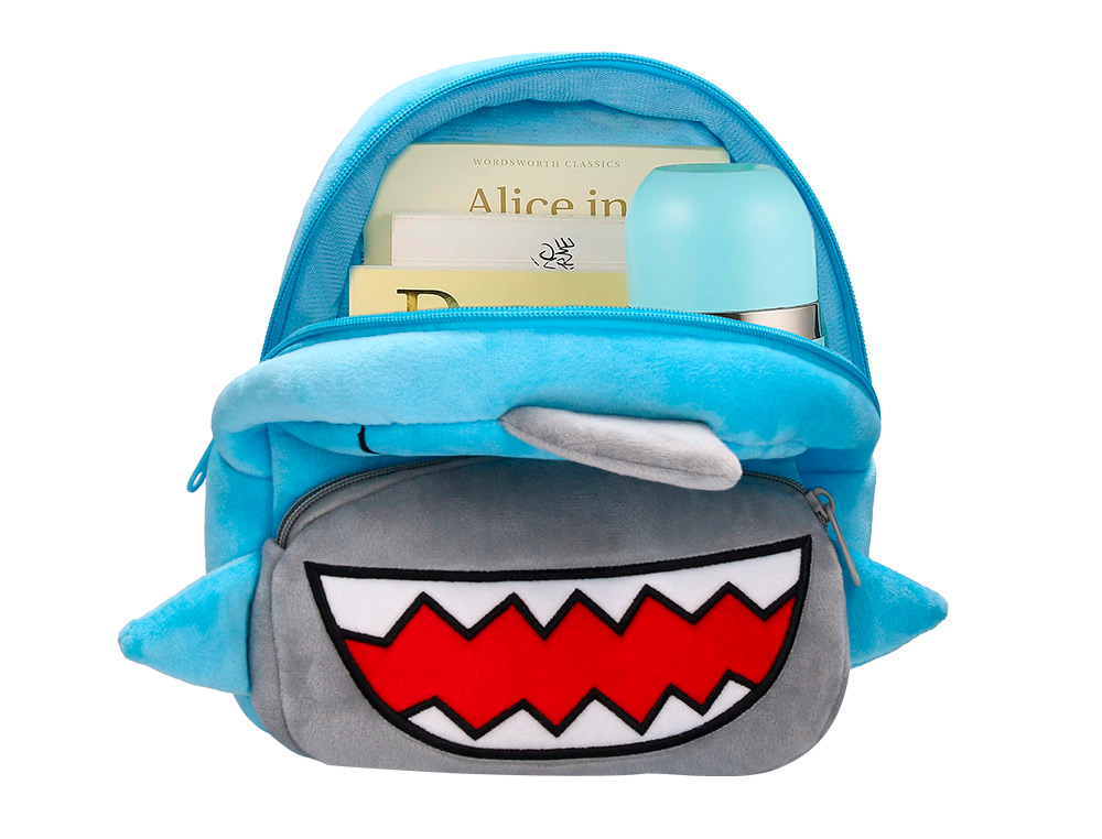MOCHILA PREESCOLAR LIDERPAPEL PELUCHE INFANTIL TIBURON 260X100X240 MM