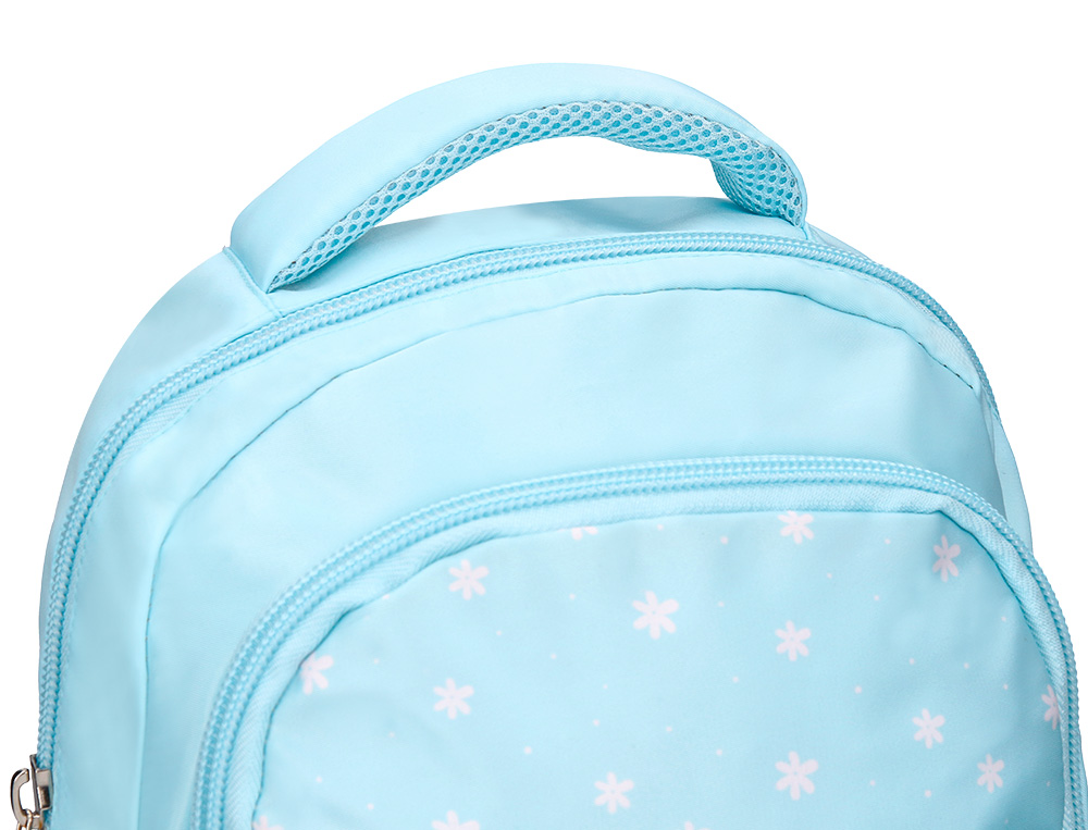 MOCHILA ESCOLAR LIDERPAPEL MULTIBOLSILLO INFANTIL AZUL FLOWERS 350X110X270 MM