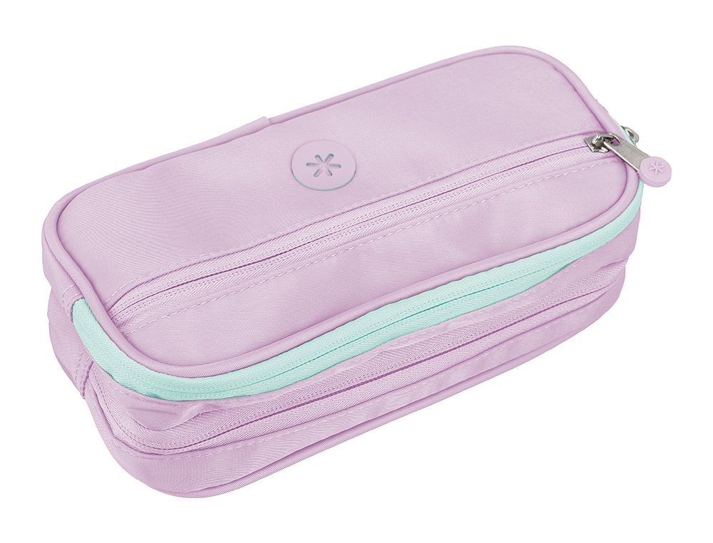 ESTUCHE PORTATODO ANTARTIK FUSION FLEX 3 CREMALLERAS MORADO COMPAERO MOCHILA 100X60X220 MM