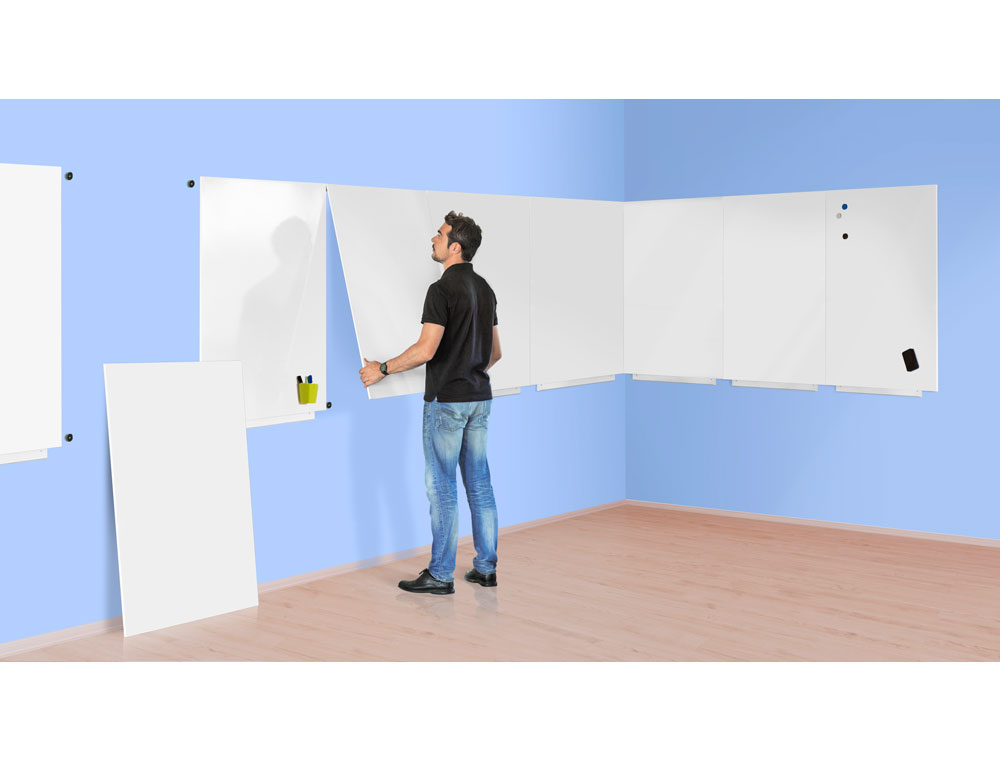 PIZARRA BLANCA ROCADA SKINWHITEBOARD PRO LACADA MAGNETICA 100X100 CM 2 MODULOS