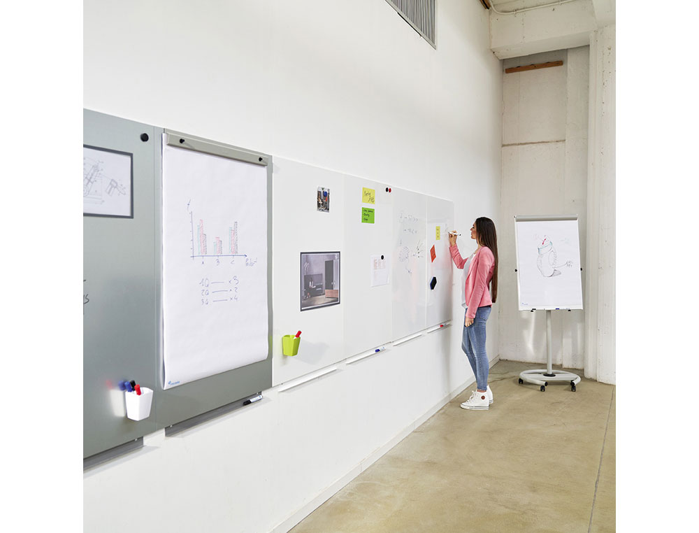 PIZARRA BLANCA ROCADA SKINWHITEBOARD PRO LACADA MAGNETICA 100X100 CM 2 MODULOS
