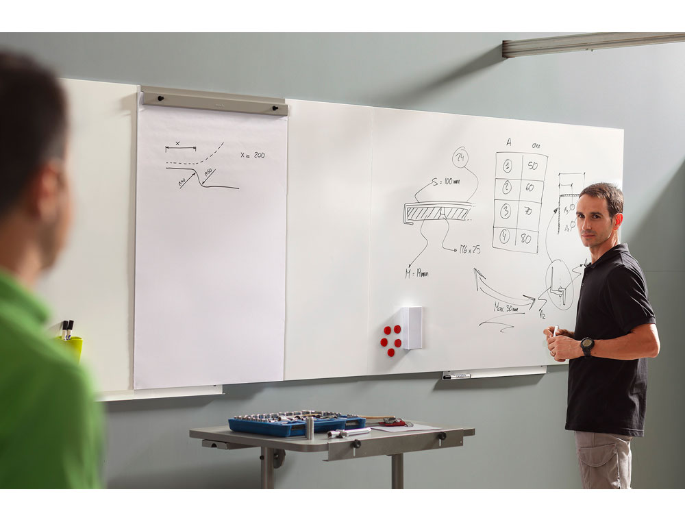 PIZARRA BLANCA ROCADA SKINWHITEBOARD PRO LACADA MAGNETICA 100X100 CM 2 MODULOS